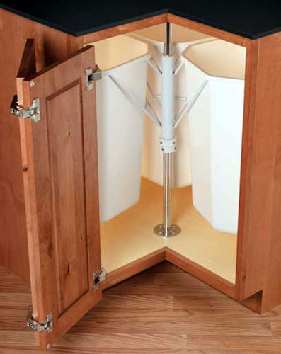 Clever corner outlet kitchen cupboards